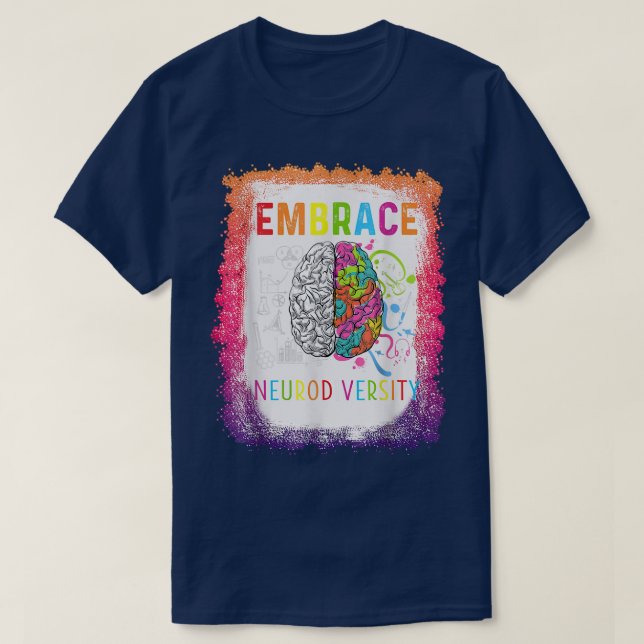Camiseta Abrace a neurodiversidade - Embarque cerebral ADHD (Frente do Design)