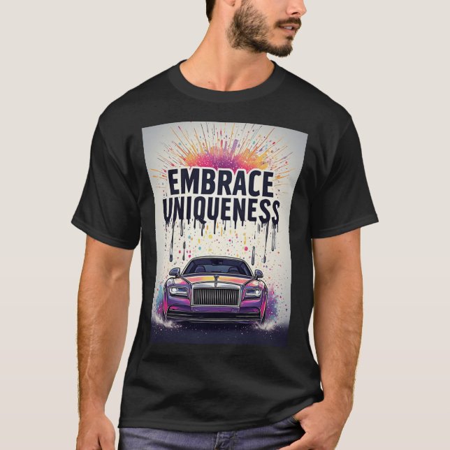 Camiseta 🏎️ Abrace a Singularidade Arte em Grafite de Carr (Frente)
