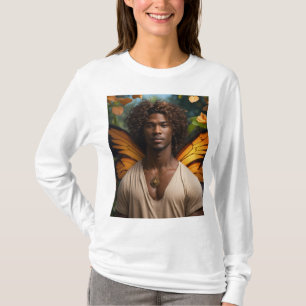 Camiseta Abrace a transformação, a liberdade Vista." "Asas