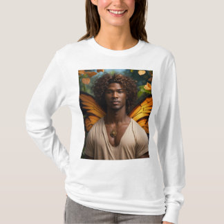 Camiseta Abrace a transformação, a liberdade Vista." "Asas 