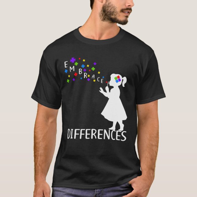 Camiseta Abrace as diferenças - comporte o dia de conscient (Frente)