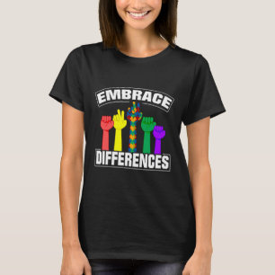 Camiseta Abrace Diferenças Orgulhosas E Suportem Autismo