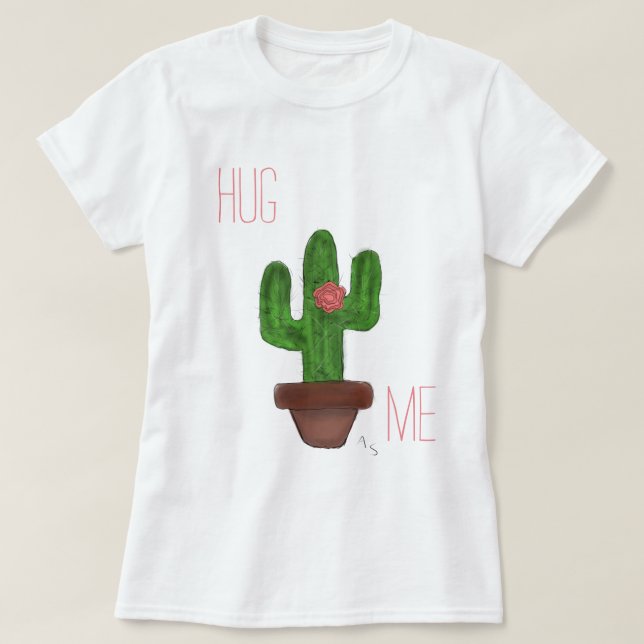 Camiseta "Abrace-me" T do cacto (Frente do Design)