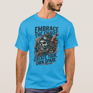 Camiseta Abrace o Caos – Skull Streetwear Gráfica