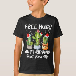 Camiseta Abraço Brincando Não Me Toque Cacto Engraçado Cris