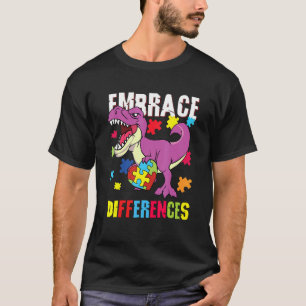 Camiseta Abraço de Dinossauro Apoia Diferenças Conscientiza