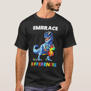 Camiseta Abraço de Dinossauro do Autismo Diferenças Trevo P
