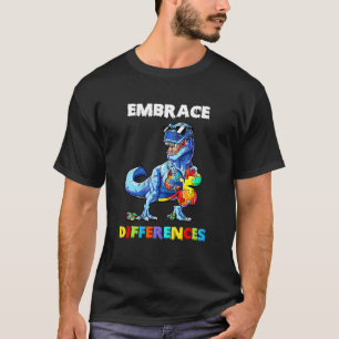 Camiseta Abraço de Dinossauro do Autismo Diferenças Trevo P