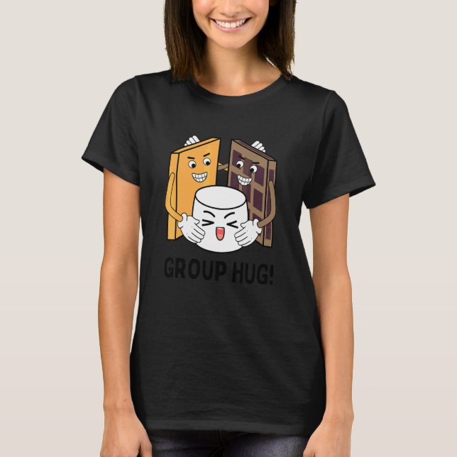 Camiseta Abraço de Grupo de S'mores Acampamento Chocolate M (Frente)