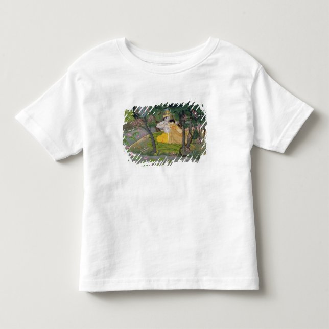 Camiseta Abraço de Radha e de Krishna em um bosque da (Frente)