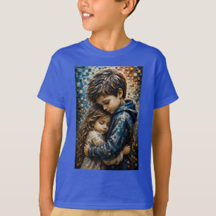 Camiseta Abraço Inocente Arte de Parede em Mosaico 3D