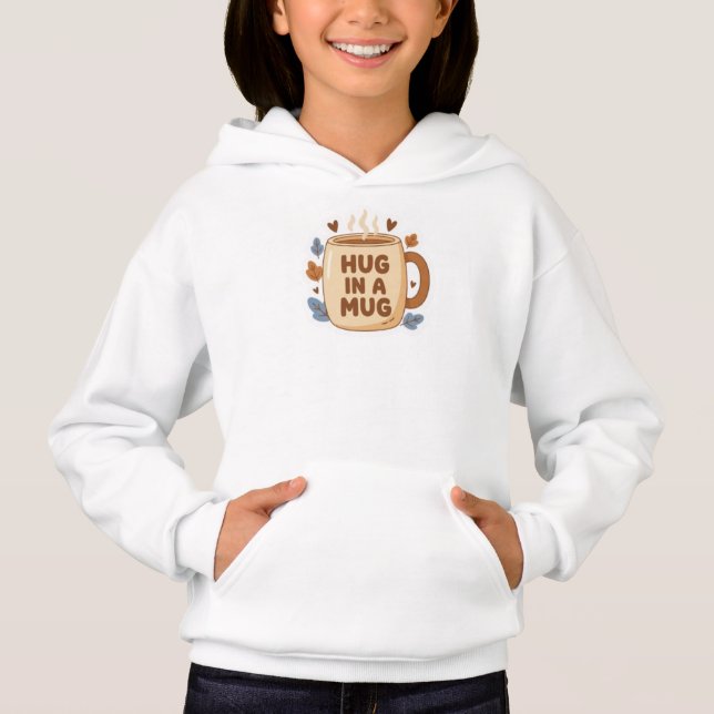 Camiseta Abraço numa Caneca - Design de Caneca de Café Fofo (Frente)