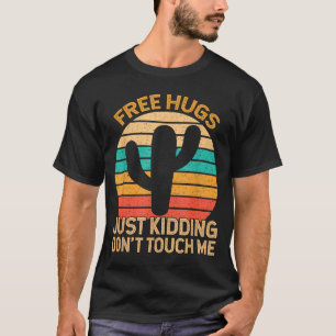 Camiseta Abraços Brincadeira Não Me Toque Cacto Humor Abraç