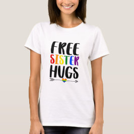 Camiseta Abraços de Irmã Livre com Orgulho gay de Arrow Rai