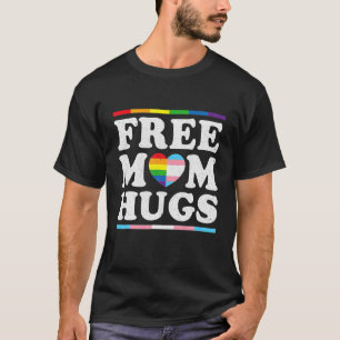 Camiseta Abraços de Mãe Coração Arco-Íris Mês do Orgulho Lg