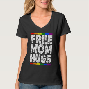 Camiseta Abraços de Mãe Grátis Bandeira LGBT LGBTQ Arco-íri
