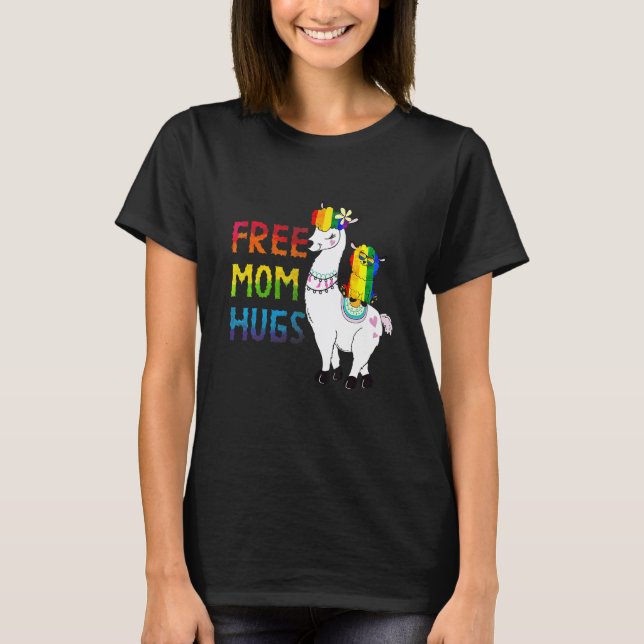 Camiseta Abraços de Mãe Grátis Coração Arco-Íris Mamãe Lham (Frente)