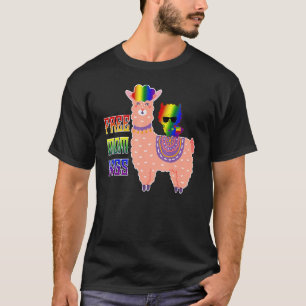 Camiseta Abraços de Mãe Grátis Lhama Apoio Lgbt Dia das Mãe
