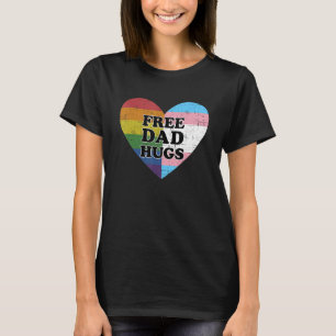 Camiseta Abraços de pai livre com arco-íris e bandeira tran