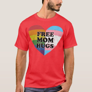 Camiseta Abraços de pai livre com arco-íris e coração trans