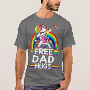 Camiseta Abraços de Pai Livre Unicórnio LGBT Orgulho LGBT R