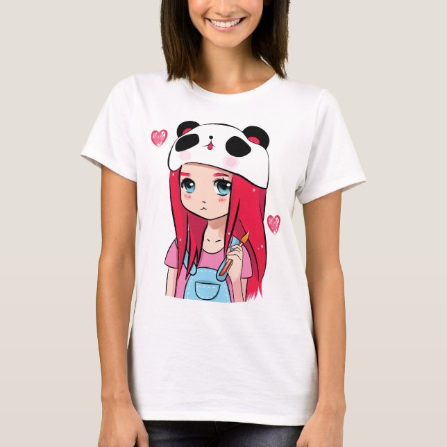 Camiseta Abraços de Panda & Sonhos Carmesim (Frente)