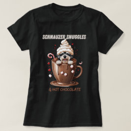 Camiseta Abraços de Schnauzer e Chocolate Quente