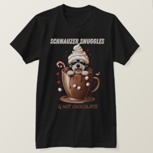 Camiseta Abraços de Schnauzer e Chocolate Quente