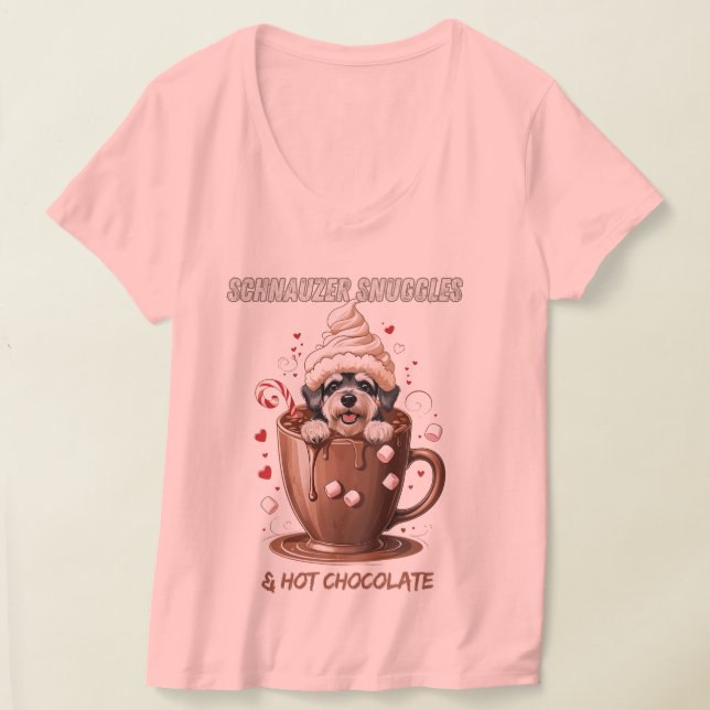 Camiseta Abraços de Schnauzer e Chocolate Quente (Postura )