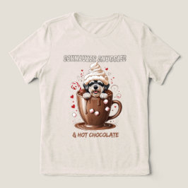 Camiseta Abraços de Schnauzer e Chocolate Quente