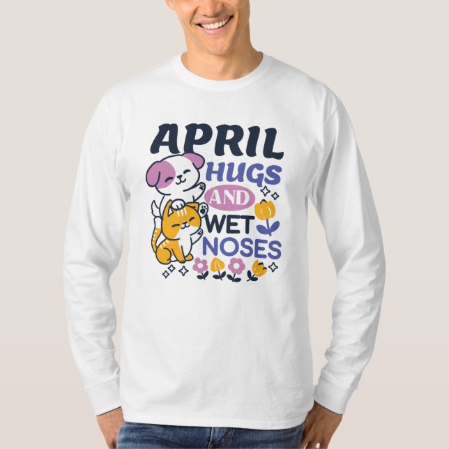 Camiseta Abraços e Narizes Molhados de Abril - Cachorro e A (Frente)