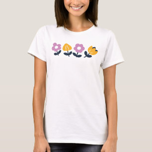 Camiseta Abraços e Narizes Molhados de abril - Parte Floral