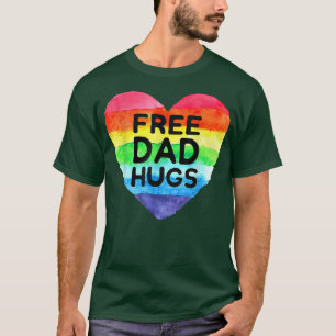 Camiseta Abraços Gratuitos Pai Arco-Íris Gay Sinalizador Co