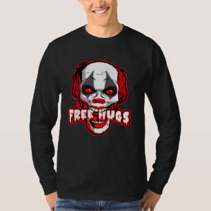 Camiseta Abraços Gratuitos Palhaço Assustador Assassino Mau