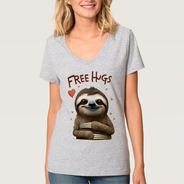 Camiseta Abraços Gratuitos Sloth Fofinho (Frente)