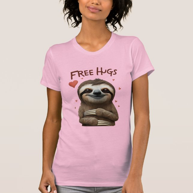 Camiseta Abraços Gratuitos Sloth Fofinho (Frente)