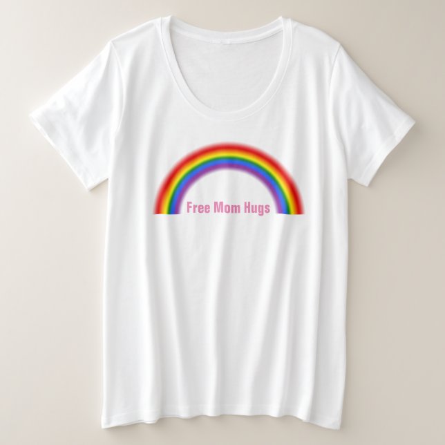 Camiseta Abraços livres da mamã do orgulho gay do arco-íris (Frente do Design)