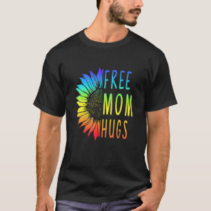 Camiseta Abraços-Mãe Livres - Lgbt Rainbow Sunflower