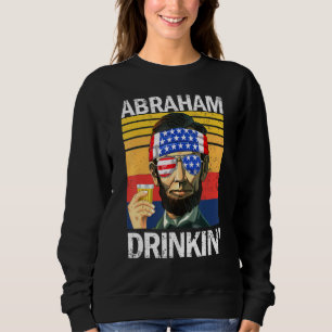 Camiseta Abraham Drinkin Em 4 De Julho Partido Bebendo Abe