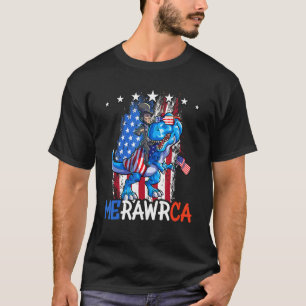 Camiseta Abraham Lincoln 4 De Julho Dino Boys Men American