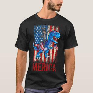 Camiseta Abraham Lincoln 4 De Julho Dino Boys Men American