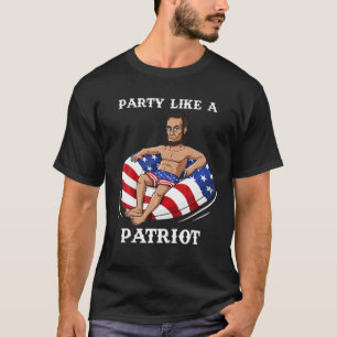 Camiseta Abraham Lincoln 4 de julho EUA Patriota Engraçado 