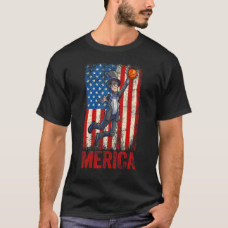 Camiseta Abraham Lincoln 4 De Julho Mulheres Homens America