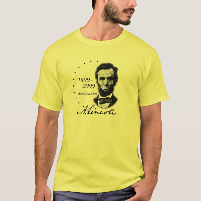 Camiseta Abraham Lincoln (Abe) bicentenário (Frente)