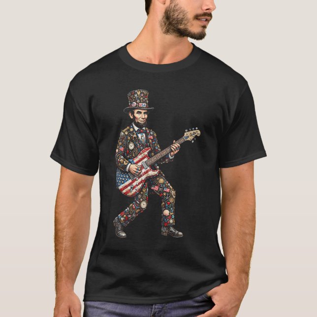 Camiseta Abraham Lincoln Abe Lincoln Tocando (Frente)