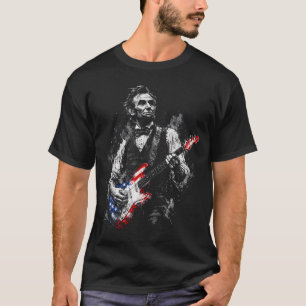 Camiseta Abraham Lincoln Abe Lincoln Tocando Violão Retro
