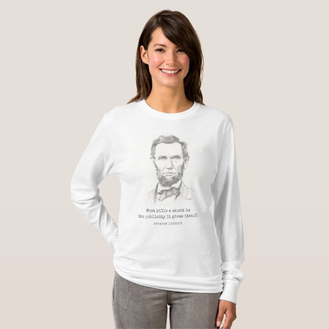 Camiseta Abraham Lincoln com Citação para a Política de Hoj (Frente Completa)