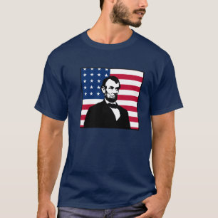 Camiseta Abraham Lincoln e bandeira americana