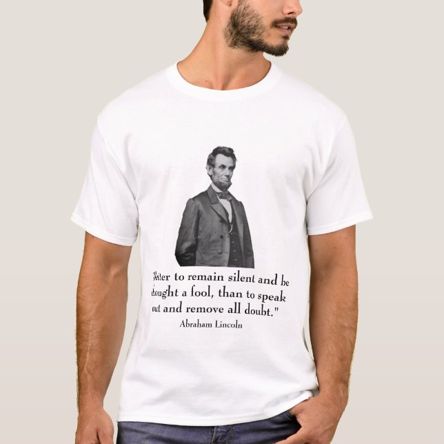 Camiseta Abraham Lincoln e citações (Frente)