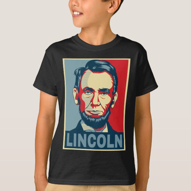 Camiseta Abraham Lincoln EUA Presidente Estilo Esperança (Frente)